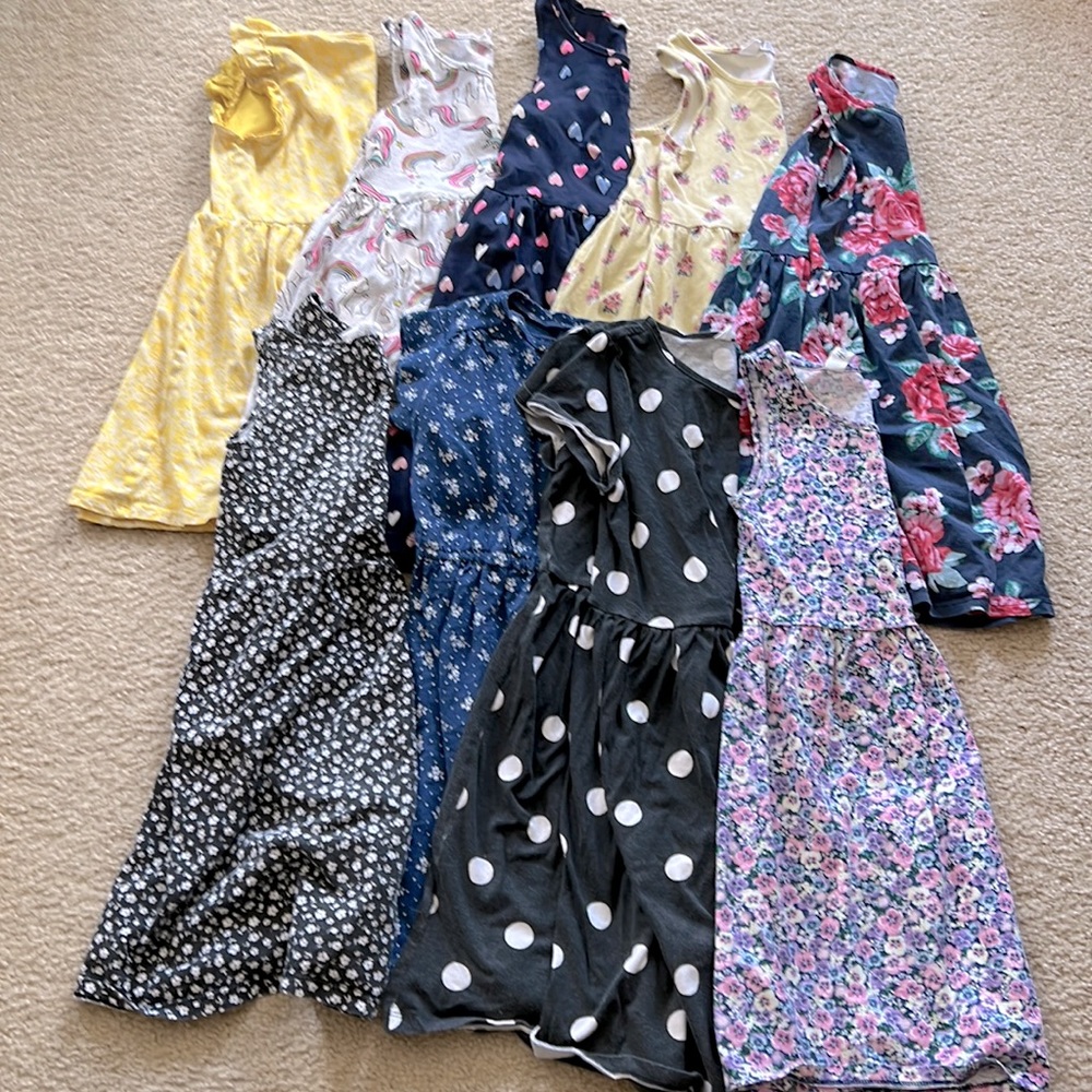 BUNDLE 9 GIRLS DRESSES - Size 6x/H&M size 6-8